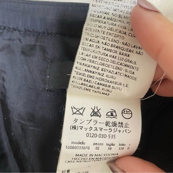 MaxMara Weekend Black & White Wool Blend Mini Snap Button Wrap Skirt - Picture 11 of 15